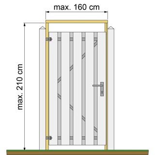 Tuindeurkozijn max 160 cm geschaafd Douglashout