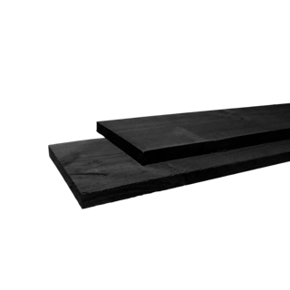 Plank Fijnbezaagd zwart  25 x 250 mm Zwart 5,00 mtr Lariks / Douglas