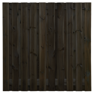Tuinscherm 21 planks  180 x 180 cm Zwart gespoten