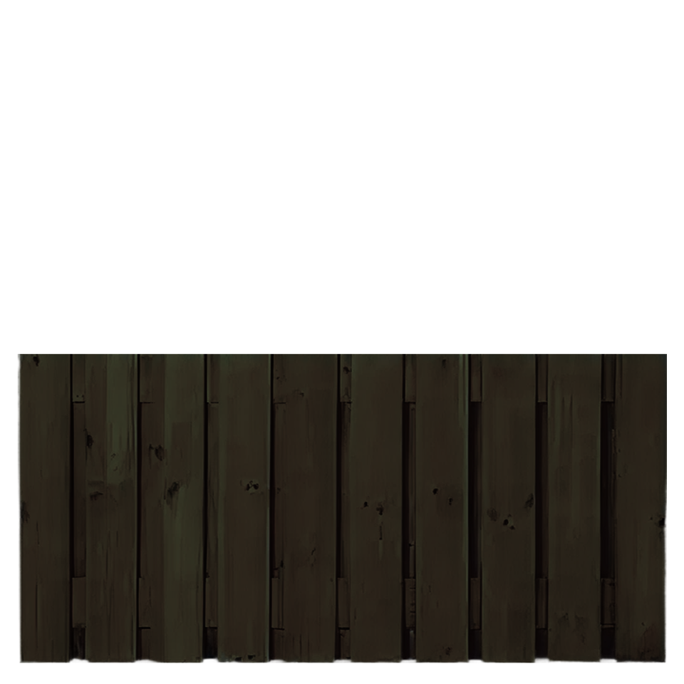 Tuinscherm 21 planks  90 x 180 cm Zwart gespoten