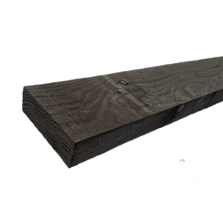 Balk Fijnbezaagd zwart  50 x 150 mm Zwart 3,50 mtr Lariks / Douglas