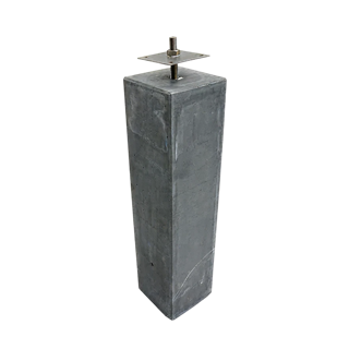 Betonpoer L 18 x 18 x 51cm, antra, M20,