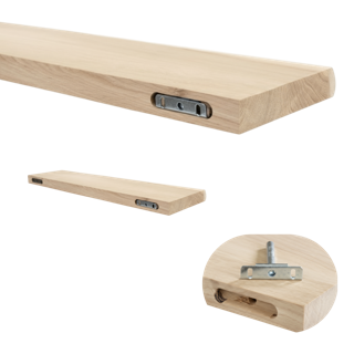 Plank oud eiken afgerond 40mm 600x200 onbehandeld met blind bevestiging