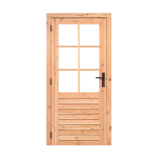 Douglas 6-ruits deur dubbel glas 110×215 cm – links draaiend