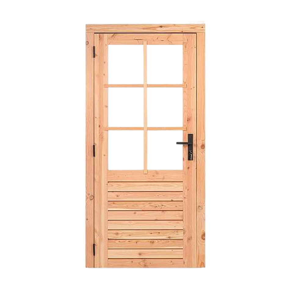 Douglas 6-ruits deur dubbel glas 110×215 cm – links draaiend