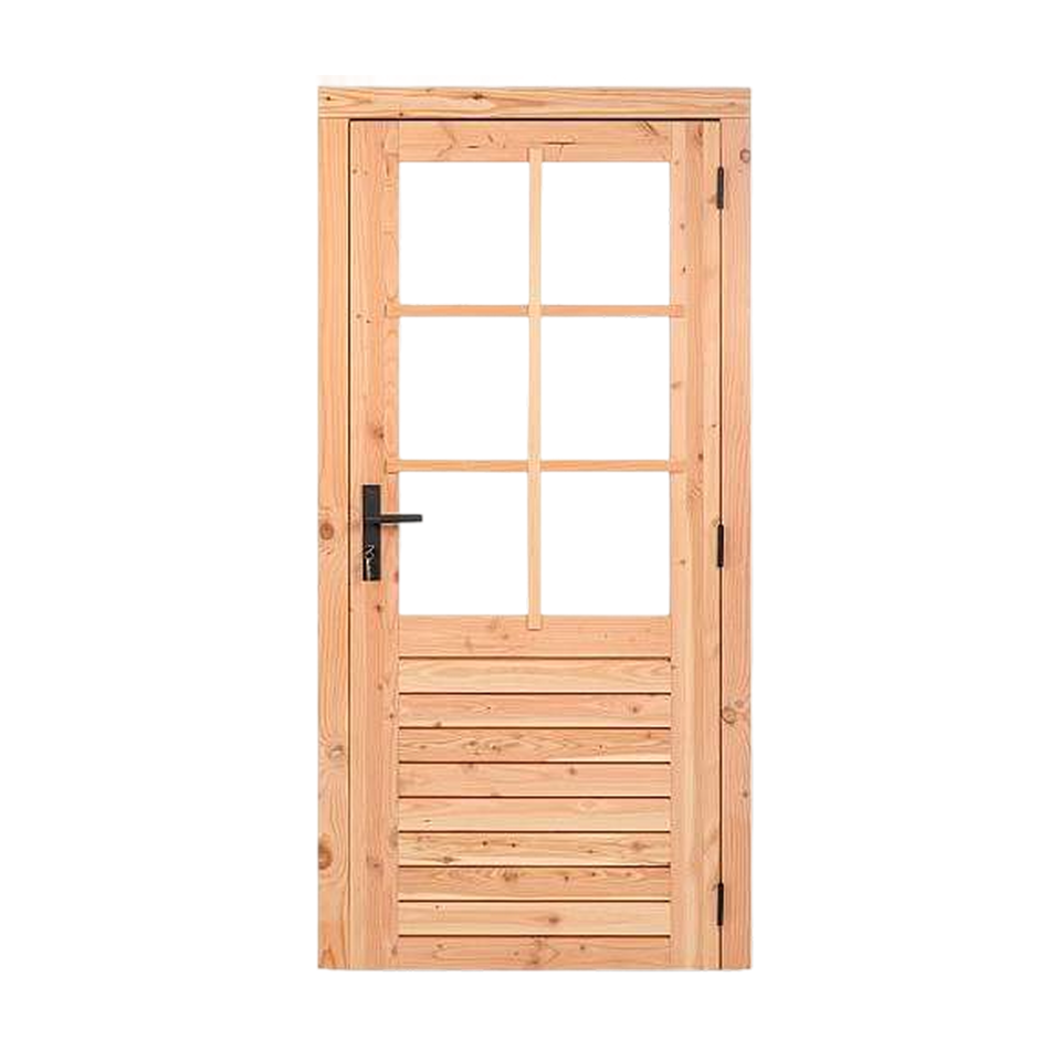 Douglas 6-ruits deur dubbel glas 110×215 cm – rechts draaiend