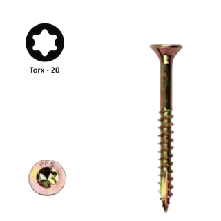 Spaanplaatschroef 4,0 x 70 Torx (T20) | PFS+ verzinkt | 200 stuks